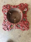 Vintage Dark Red Heavy Cast Iron Christmas Tree Stand Victorian