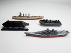 Micro Machines Military Boats Battleship Sea Shadow Sms Emden Rib Ships Lot Of 4