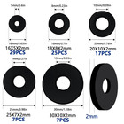 85pcs Flat Rubber Washers Assortment Kit 16 18 20 25 30mm Black Washer vibration