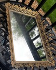 16 5 w Vintage Gold-tone Vanity Mirror Tray     Hollywood Regency Style