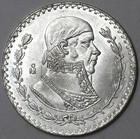 Large Uncirculated Silver Mexico Un Peso Coin  - Jose Morelos  Eagle 