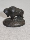 Vintage Buffalo Insurance Co  Advertising Bronze Tone Cast Metal Paperweight 