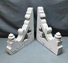 Vtg Pair Shabby 15x18 Acorn Drop Finial Roof Brackets Corbels Chic Old 1744-25b