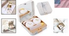 Contact Lens Case Marble Travel Set With Remover Mirror Tweezers Solution Bottle