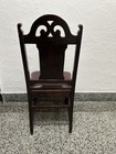 Pair Of Antique Jacobean 1920   s Revival Solid Oak Dining vintage Accent Chairs 
