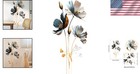 Peel And Stick 3d Golden Floral Wall Stickers - Transform Your Living Room Decor