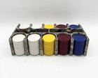 Vintage 50s Poker Chip Tray Caddy Mid Century Marbled Swirl Plastic Casino Set