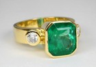 Art Deco 4 10 Ct Natural Emerald Antique Vintage Wedding Ring 14k Yellow Gold Fn