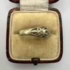 Vintage 9k Solid White Gold Sweetheart Ring  Size 6 25