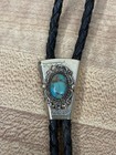 Vintage Bell Trading Post Sterling Silver Turquoise Bolo Tie Native American