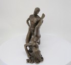 Statue Sculpture Twosome Sexy Art Deco Style Art Nouveau Style Bronze Signed