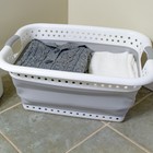 Camco Lg Plastic Collapsible Laundry Basket Handles For Storage White  open Box 