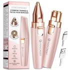 Eyebrow Facial Trimmer  2 In1 Rechargeable Facial Hair Removal And Pink