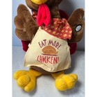 Dandee Animated Thanksgiving Turkey Plush Eat More Chicken Chef Hat 10 Inch