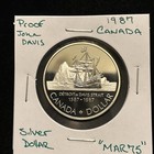 1987 Canada Silver Dollar John Davis Proof    mar75    Canadian  1 