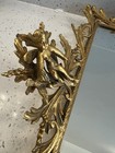 Vintage Ormolu Vanity Tray Mirror Cherub Dove Hollywood Regency