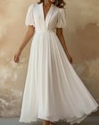 Retro Elegant Women  Fitted Deep Bubble Sleeve Maxi Dress