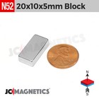 20mm X 10mm X 5mm N52 Super Strong Neodymium Magnet Blocks 20x10x5mm