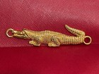 Gold Aligator Lacoste Inspired Jewelry Charm Necklace Pendant - 3 75  Long