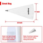 Goldblatt 4pc Tile Grout Masonry Mortar Bag Set 1pc Brick Jointer 3pc Grout Bags