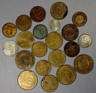 Lot Of 21 Vintage Amusement Tokens  Wide Variety