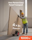 Vevor Panel Dolly 1000 Lbs Load Drywall Mover With 10 In Rubber Wheels