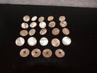 24 Antique Victorian Pink Mop Abalone Mother Of Pearl Shell Match Button Lot  68