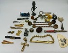 Grandpa s Junk Drawer Lot - Vintage Nic Knacks   Jewelry  Coin Tea Spoons More
