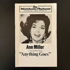 Anything Goes Playbill Lot Patti Lupone Chita Rivera Ann Miller Elaine Paige