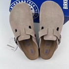Birkenstock Boston Taupe Suede Leather Soft Footbed Unisex Clog Shoes Eu 37-45