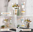 Shower Caddy Suction Cup Set Shower Organizer   Soap Holder   Toothbrush Holder