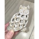 Vtg Hand Carved Stone Owl Statue Baby Owl Inside Figurine Sculpture Decor Gift