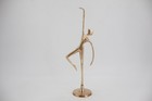 Vintage Brass Abstract Female Nude Ballerina Sculpture Modernist Figurine