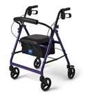 Medline Aluminum Rollator Walker W  Seat  Purple  250lb Capacity Mds86850ep