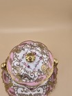 Noritake Nippon Condensed Milk Jar Lid Pink Heavy Gold Trim   Roses Porcelain