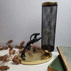 Vintage Mid Century Modern Gazelle Table Lamp Gold Black Accent Light