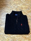 Ralph Lauren Polo Cable Knit Quarter Zip Jumper     Black     Excellent Condition