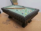 Wooden Vintage Handcrafted Dollhouse Miniature Pool Game Table Balls 2 Sticks