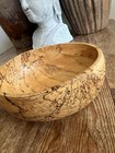 Hand Turned Spalted Burl Maple Wood Decorative Bowl - Signed  9    X 3   