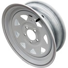 Premium Service 15x5 5 On 4 5 Spoked Steel Trailer Wheel - White With Pin   