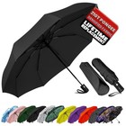 Compact Travel Umbrella - Windproof Auto Open close  42 Inch-1 Pack Black