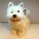 Fao Schwarz Plush Standing Dog 13  White Yorkie Cozy Stuffed Animal Aspca