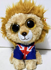 Ty Beanie Boos - Hero - 6  Lion Plush - Uk Exclusive - Union Jack Sweater - Tags