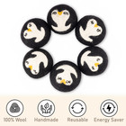 Wool Dryer Balls Penguin Design With Drawstring Bag Natural Fabric Softener  6pk