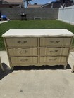 Vintage French Provincial Solid Wood Desk  Dresser And Stand 