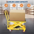 1100lbs Capacity Heavy Duty Hydraulic Lift Table Cart Single Scissor Lift Table