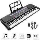 61 Key Music Electronic Keyboard Electric Digital Piano Organ W stand Xmas Black