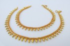 Anklet Bracelet 22k Gold Plated Payal Set Bollywood Fashion Indian Jewelry  At11
