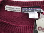 Vintage Collections Internationale Size L Burgundy Embroidered Floral Sweater