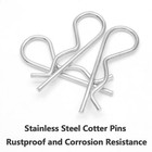 20pcs R Clips Hitch Pins Clips  Stainless Steel Retaining Cotter Pins M3 X 60mm